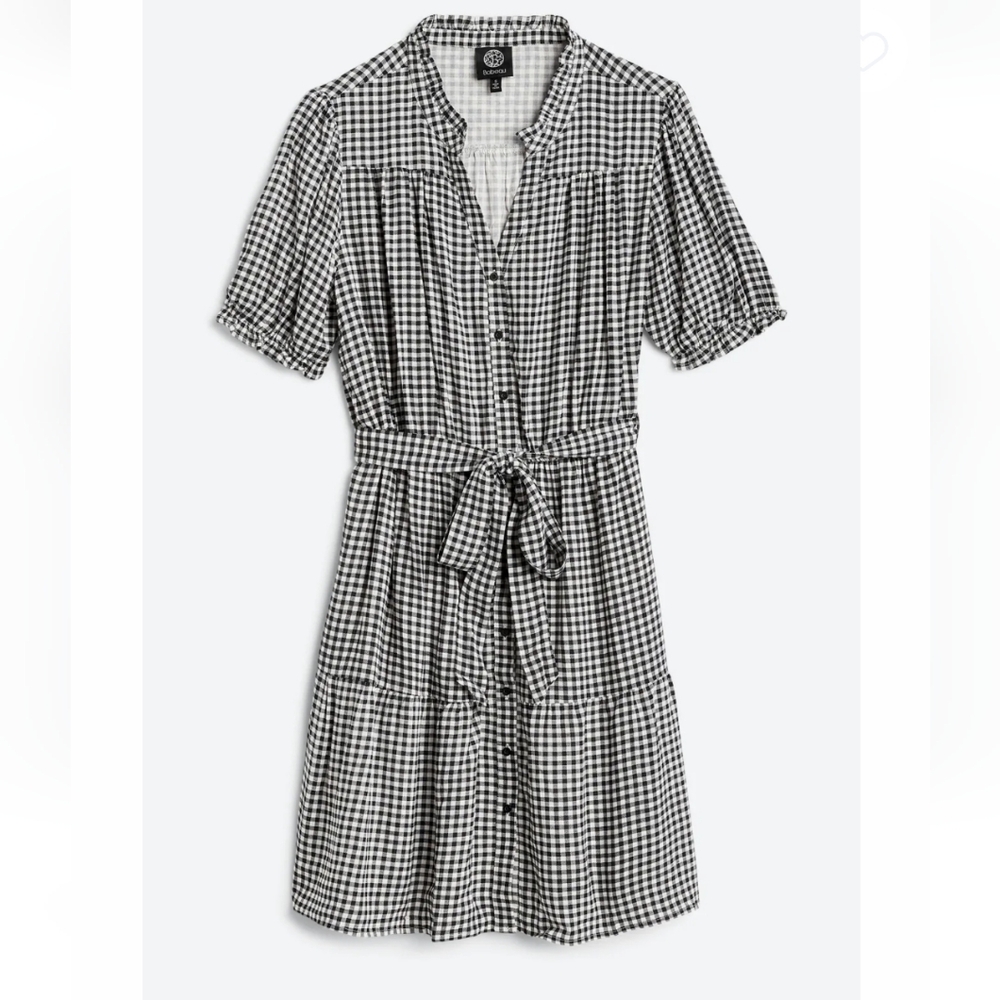 Bobeau Alexandria Tiered Puff Sleeve Dress, M